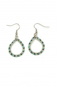 Bead & Wire Teardrop Earrings